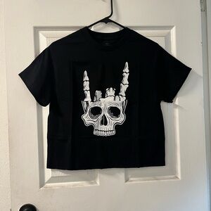 Black Skull Crop Top